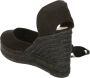 Castañer Carina katoenen espadrilles met striksluiting en 11 cm sleehak. Black Dames - Thumbnail 4