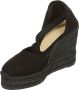 Castañer Carina -katoenen espadrilles met striksluiting en 11 cm sleehak. Black Dames - Thumbnail 20