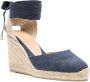 Castañer Handgemaakte sleehak espadrilles met lint Blue Dames - Thumbnail 3