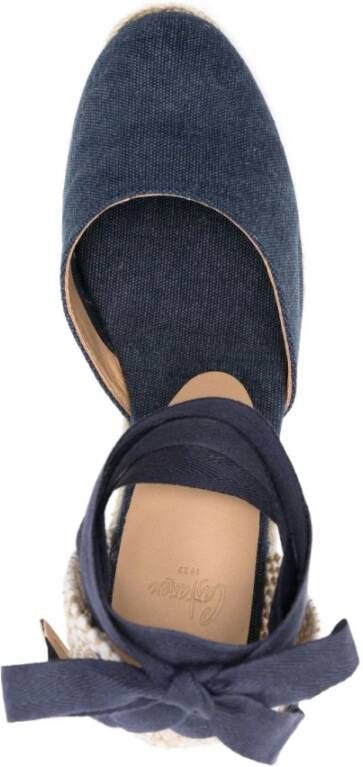 Castañer Lichtblauwe Sleehak Espadrilles Sandalen Blue Dames