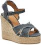 Castañer Bromelia metallic-linnen espadrilles met enkelbandje met zij metalen gesp en 11 cm sleehak. Gray Dames - Thumbnail 2