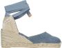 Castañer Handgemaakte Espadrille Sleehak Sandalen Blue Dames - Thumbnail 4