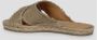 Castañer Metallic Linnen Gekruiste Band Sandalen Beige Dames - Thumbnail 4