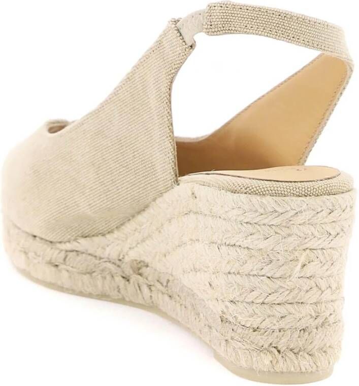 Castañer Open Teen Espadrilles met Touw Sleehak Beige Dames