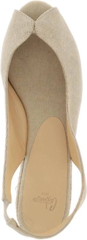 Castañer Open Teen Espadrilles met Touw Sleehak Beige Dames