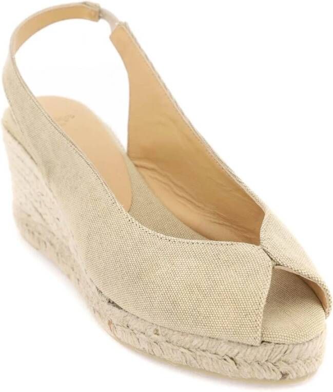 Castañer Open Teen Espadrilles met Touw Sleehak Beige Dames