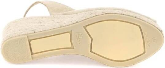 Castañer Open Teen Espadrilles met Touw Sleehak Beige Dames