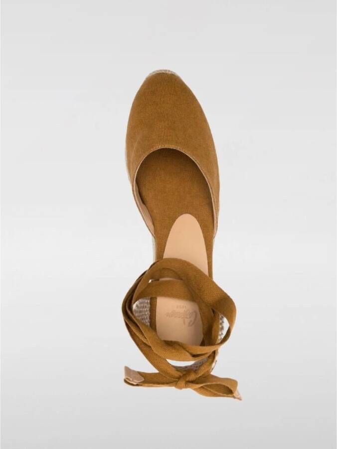 Castañer Oranje Espadrille Sleehak Sandalen