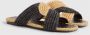 Castañer Prado slipper van raffia met schapenleren details - Thumbnail 11
