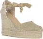 Castañer Rose Gouden Canvas Sleehak Espadrille Pink Dames - Thumbnail 17