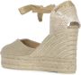 Castañer Rose Gouden Canvas Sleehak Espadrille Pink Dames - Thumbnail 18
