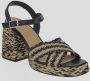 Castañer Vicen sandalette van raffia met kalfsleren details - Thumbnail 6