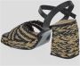 Castañer Vicen sandalette van raffia met kalfsleren details - Thumbnail 7