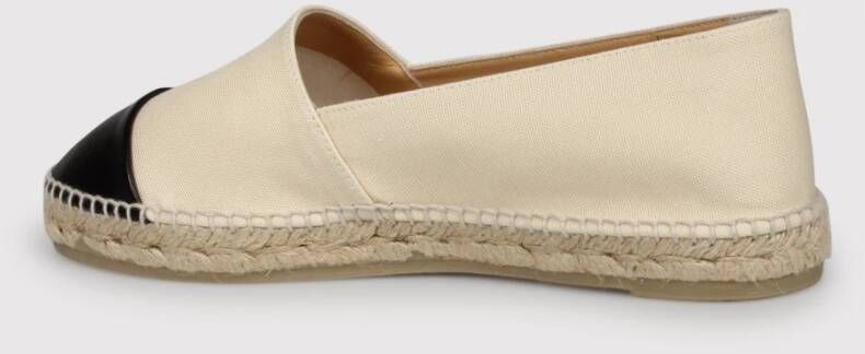 Castañer Raffia Espadrilles met Leren Inzetstuk
