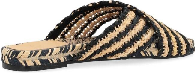 Castañer Raffia Zwart Tostado Sandaal Multicolor Dames