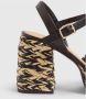 Castañer Vicen sandalette van raffia met kalfsleren details - Thumbnail 12