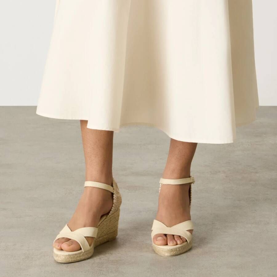 Castañer Sandalen MET 7 CM Wiggenhak Beige Dames