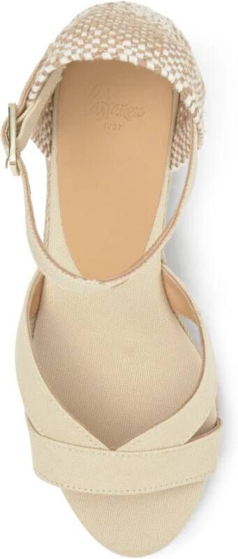 Castañer Sandalen MET 7 CM Wiggenhak Beige Dames