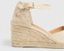 Castañer Ivoor Katoenen Sleehak Espadrilles White Dames - Thumbnail 5