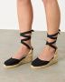 Castañer Carina katoenen espadrilles met striksluiting en 5 cm sleehak. Beige Dames - Thumbnail 7