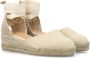 Castañer Carina katoenen espadrilles met striksluiting en 5 cm sleehak. Beige Dames - Thumbnail 16