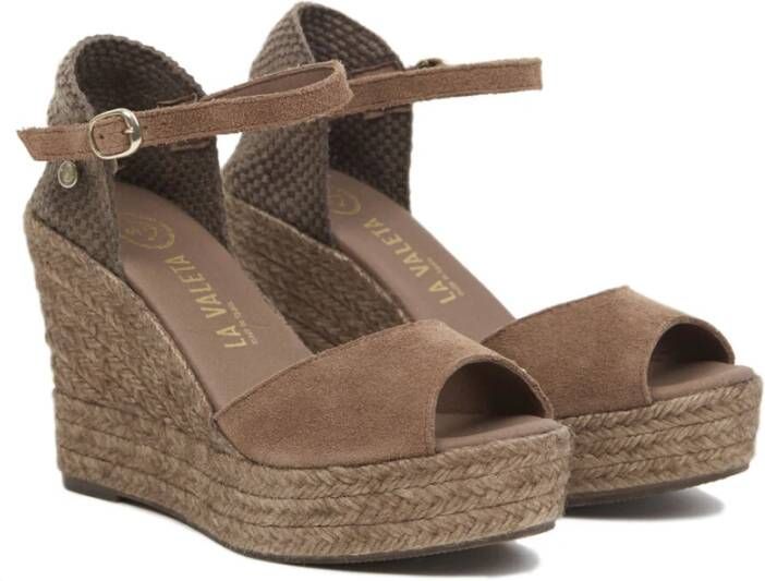 Castañer Taupe Peep Toe Espadrilles Handgemaakt in Spanje Brown Dames