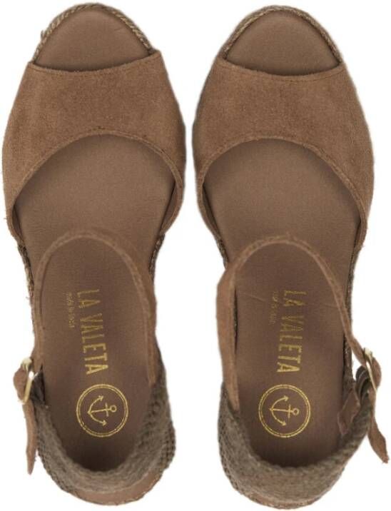 Castañer Taupe Peep Toe Espadrilles Handgemaakt in Spanje Brown Dames