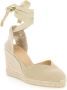 Castañer V-vormige Wedge Espadrilles met Strik Beige Dames - Thumbnail 7