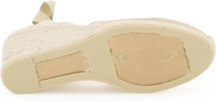 Castañer V-vormige Wedge Espadrilles met Strik Beige Dames