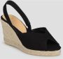 Castañer Zwarte Sandalen met Ronde Open Neus Black Dames - Thumbnail 2