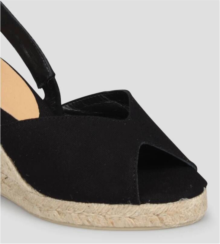 Castañer Wedge Espadrilles met Enkelband Black Dames