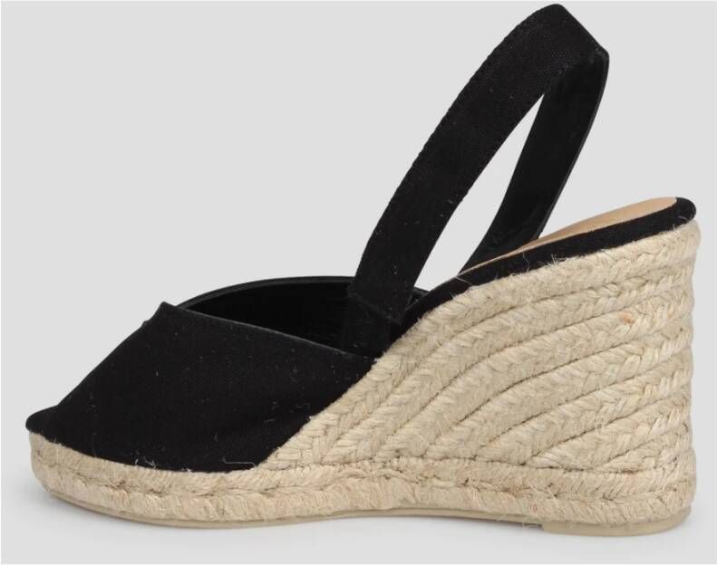 Castañer Wedge Espadrilles met Enkelband Black Dames