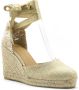 Castañer Beige Espadrille Sandalen met Raffia Sleehak Beige Dames - Thumbnail 9