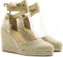 Castañer Beige Espadrille Sandalen met Raffia Sleehak Beige Dames - Thumbnail 12