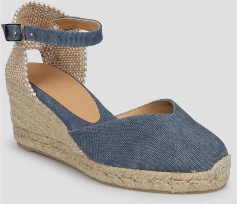 Castañer Wig Espadrilles met V-vormige Detail Blue Dames