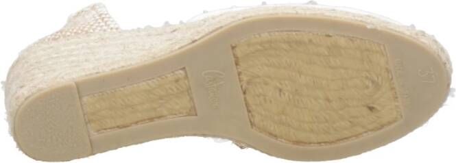 Castañer Witte Canvas Sandalen met Gevlochten Band