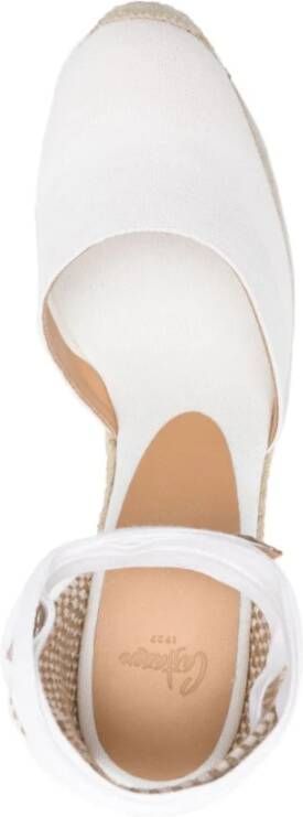 Castañer Witte Canvas Sleehak Sandalen White Dames