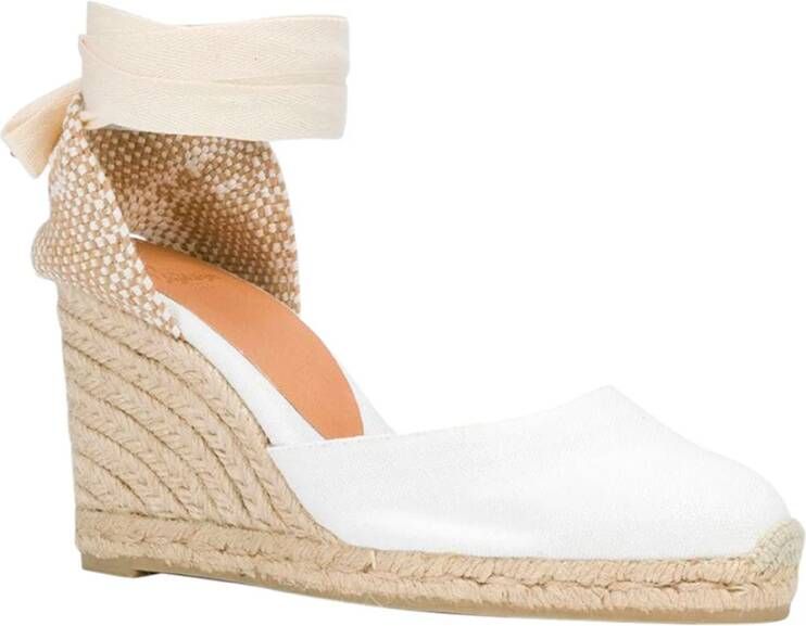 Castañer Witte Espadrille Sneakers met Enkelveters White Dames