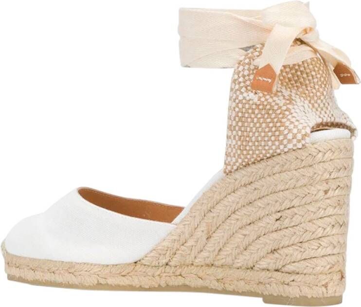 Castañer Witte Espadrille Sneakers met Enkelveters White Dames