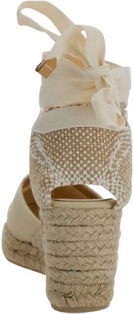 Castañer Witte Espadrille Sneakers met Enkelveters White Dames