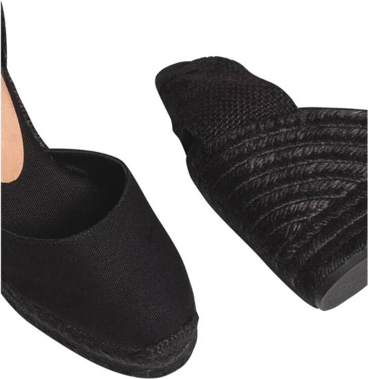 Castañer Zwarte Espadrille Sandalen met Hoge Sleehak Black Dames