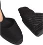 Castañer Carina katoenen espadrilles met striksluiting en 11 cm sleehak. Black Dames - Thumbnail 14