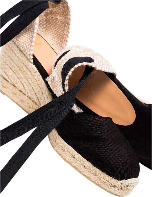 Castañer Zwarte Espadrille Sneakers met Enkelveters Black Dames