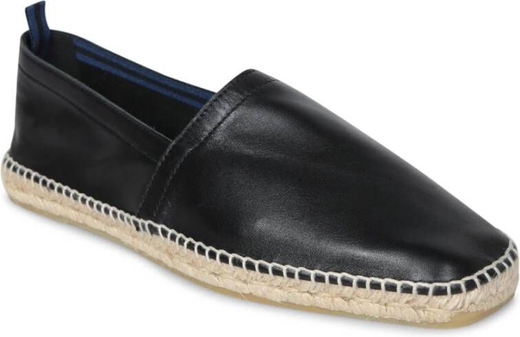 Castañer Zwarte leren espadrilles Black Heren