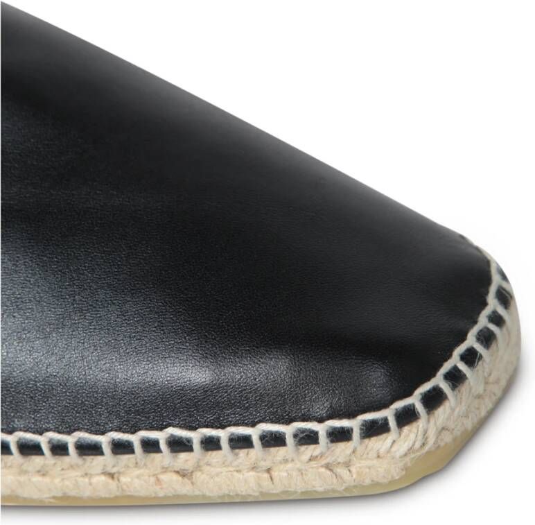 Castañer Zwarte leren espadrilles Black Heren