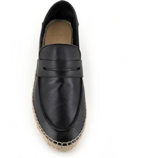Castañer Zwarte leren mocassin met touwzool