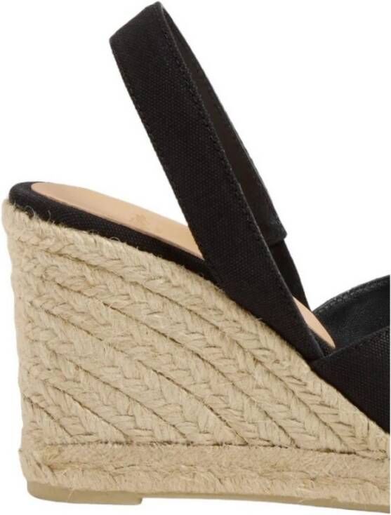 Castañer Zwarte Sandalen met Ronde Open Neus Black Dames
