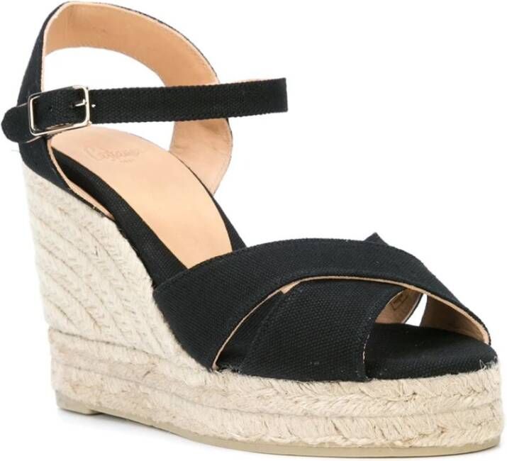 Castañer Zwarte Sleehak Espadrilles Sandalen Black Dames