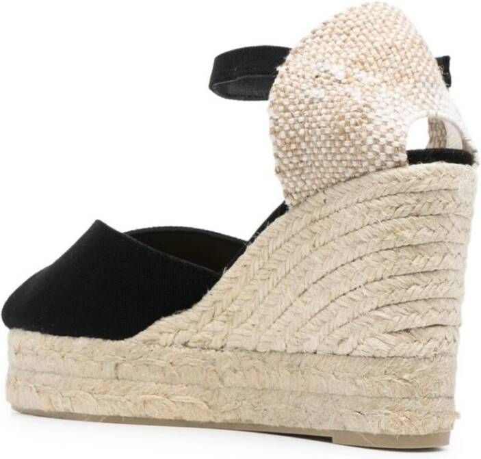 Castañer Zwarte Wedge Espadrilles Sandalen Black Dames