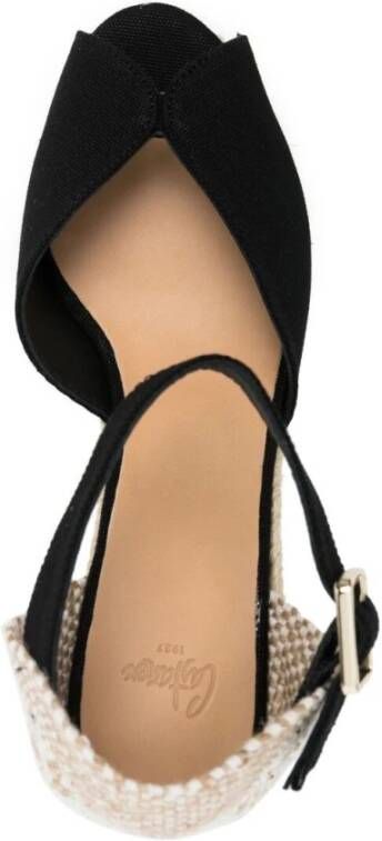 Castañer Zwarte Wedge Espadrilles Sandalen Black Dames
